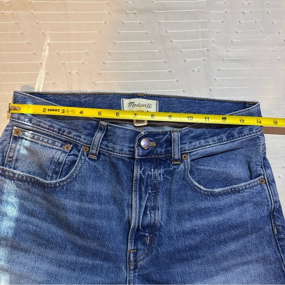Madewell Dean Easy Straight Jeans Size 25 Distressed Raw Hem - Picture 8 of 10